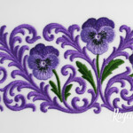 Violet Baroque Border with Pansies - 4 sizes