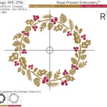 Golden Holly & Pinecone Christmas Wreath - 5 sizes