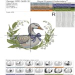 Goose in a wreath of lilies of the valley Large - 4 sizes