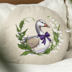 Goose in a wreath of lilies of the valley Large - 4 sizes