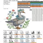 Girl Goose with forget-me-nots set - 4 sizes