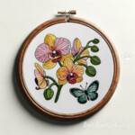 Small Orchids with Butterfly Set in 4 sizes