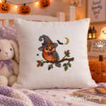 Large Tweet Halloween Costume Owls and Pumpkin Bow Machine Embroidery Design Set