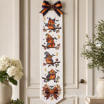Large Tweet Halloween Costume Owls and Pumpkin Bow Machine Embroidery Design Set