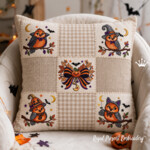 Large Tweet Halloween Costume Owls and Pumpkin Bow Machine Embroidery Design Set