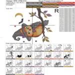 Large Tweet Halloween Costume Owls and Pumpkin Bow Machine Embroidery Design Set