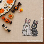 Small Halloween Ghost and Skeleton Bunnies Machine Embroidery Design – 5 Sizes