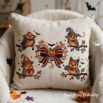 Halloween Costume Owls and Pumpkin Bow Tweet Machine Embroidery Design Set – 4 Sizes