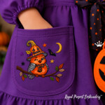 Halloween Costume Owls and Pumpkin Bow Tweet Machine Embroidery Design Set – 4 Sizes