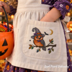 Halloween Costume Owls and Pumpkin Bow Tweet Machine Embroidery Design Set – 4 Sizes