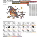 Halloween Costume Owls and Pumpkin Bow Tweet Machine Embroidery Design Set – 4 Sizes