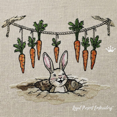 Bunny and carrot garland set