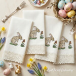 Hare with a flower and a butterfly set - 4 sizes