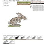 Hare with a flower and a butterfly set - 4 sizes