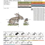 Hare with a flower and a butterfly set - 4 sizes