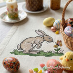 Hare with a flower and butterfly - 5 sizes