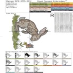 Hare with a flower and butterfly - 5 sizes