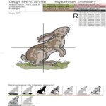 Set Hare with sunflower and butterfly - 5 sizes