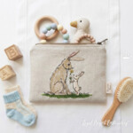 Mother Rabbit and Baby Bunny with Flower - 4 sizes