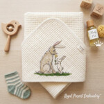 Mother Rabbit and Baby Bunny with Flower - 4 sizes