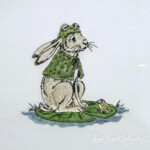 Bunny with a frog - 4 sizes