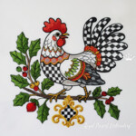 Checkered French hen Large Baroque Style Set - 4 sizes