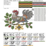 Checkered French hen Large Baroque Style Set - 4 sizes