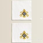 Checkered French hen Large Baroque Style Set - 4 sizes