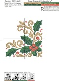 Holly Baroque Corner Christmas design - 3 sizes