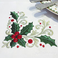 Holly Baroque Corner Christmas design - 3 sizes