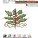 Christmas ornament with holly and berries - 3 sizes