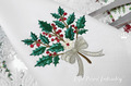 Holly with bow Christmas design - 3 sizes