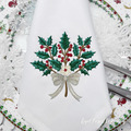 Holly with bow Christmas design - 3 sizes