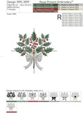 Holly with bow Christmas design - 3 sizes