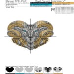 Horned Aries Zodiac Sign - 5 sizes