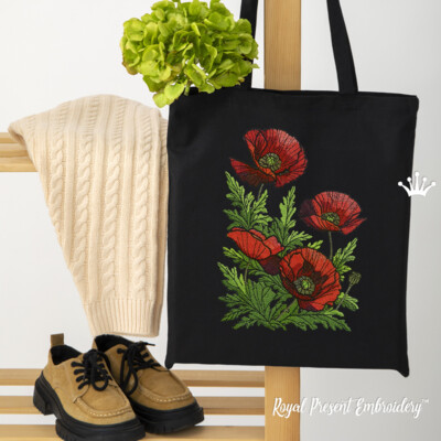 Grand coin de bouquet de coquelicots - 4 tailles