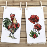 Rooster and Poppy set - 4 sizes