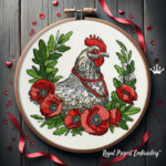 Majestic chicken in poppies - 4 sizes