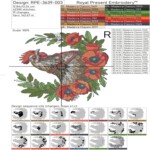 Majestic chicken in poppies - 4 sizes