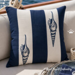 Tall Spiral Seashell Bluework Machine Embroidery Design - 3 Sizes