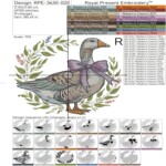 Elegant Goose in a Violet Bow Large - 4 sizes