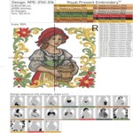 Christmas Milkmaid in Floral Frame - 4 sizes