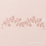 Blush Rose Vine Border Machine Embroidery Design - 5 sizes