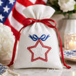 Mini Star Monogram Frame with 3D Bow Machine Embroidery Design - 4 Sizes