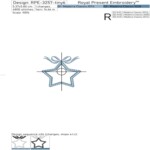 Mini Star Monogram Frame with 3D Bow Machine Embroidery Design - 4 Sizes
