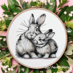 Mom Bunny and Little Bunny - 4 sizes