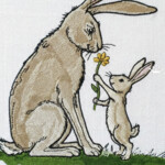 Mother Bunny and Baby Bunny with Flower - 6 sizes