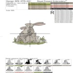 Mère lapin avec bébés lapins - 4 tailles