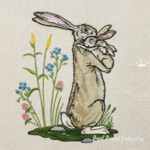 Mère lapin embrassant des lapereaux - 6 tailles