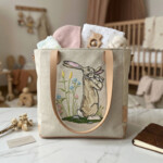 Mère lapin embrassant des lapereaux - 6 tailles